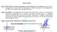 El Deliberante de Las Termas declaró de Interés Legislativo, Social, Educativo y Cultural el aniversario de Nuevo Diario