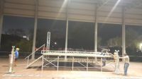 Bicicleteada Familiar de Nuevo Diario: comenzó el armado del escenario en el Polideportivo provincial