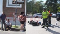 Choque de moto y bicicleta en Rivadavia y Alem dejó dos hospitalizados [Video]
